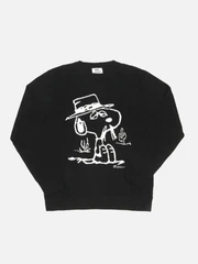 SPIKE JACQUARD SWEATER-BLK